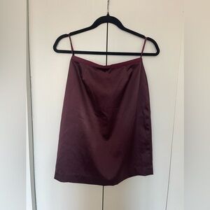 Burgundy Satin Mini Skirt Vintage Y2K